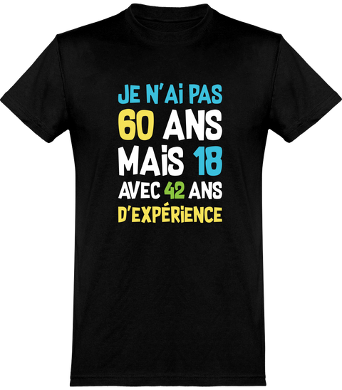 Tee-shirt joyeux anniversaire 60 ans