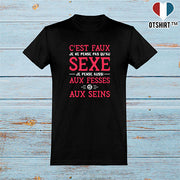  T shirt homme je ne pense pas qu'au sexe