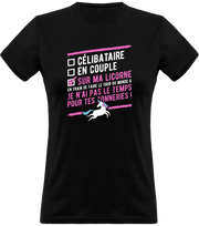 T shirt femme célibataire avec ma licorne