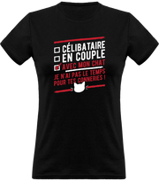 T shirt femme célibataire avec mon chat