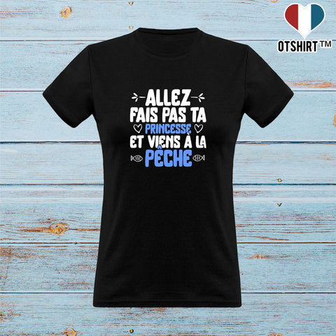 T shirt femme princesse à la pêche