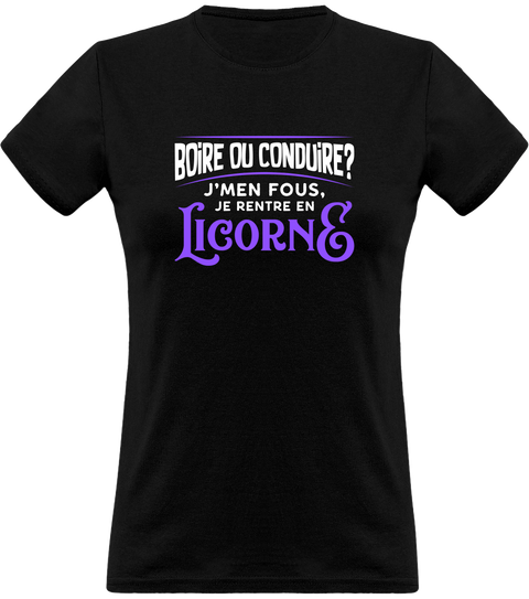 T shirt femme je rentre en licorne