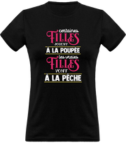 T shirt femme les vraies vont à la pêche