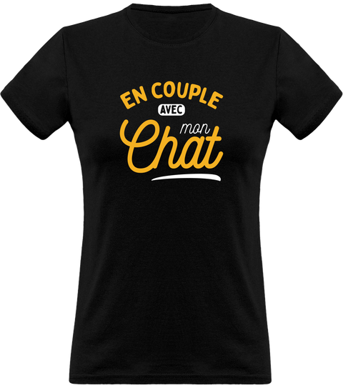 T shirt femme en couple avec mon chat