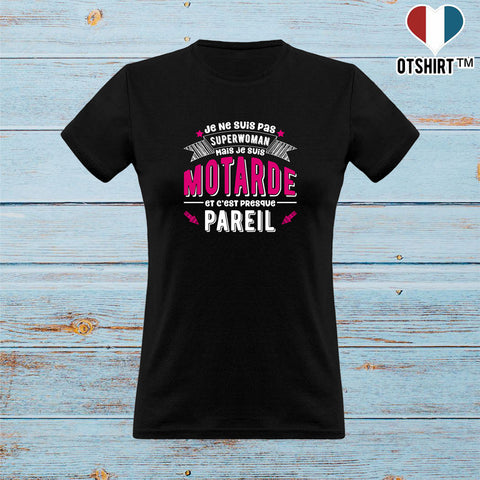 T shirt femme superwoman et motarde