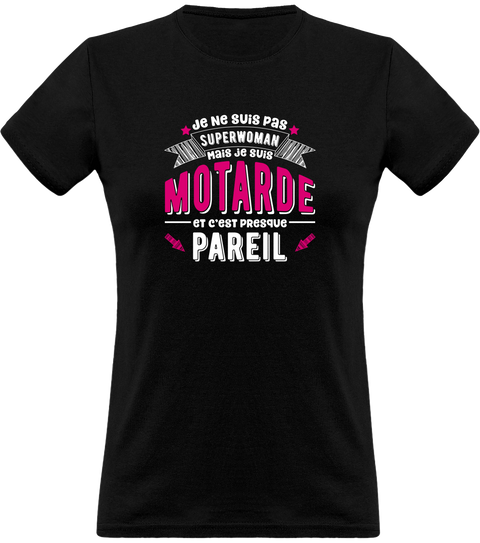T shirt femme superwoman et motarde
