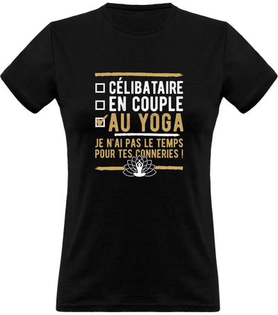 T shirt femme célibataire au yoga