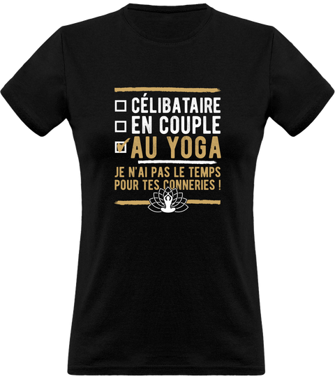 T shirt femme célibataire au yoga