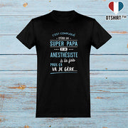  T shirt homme super papa et anesthésiste