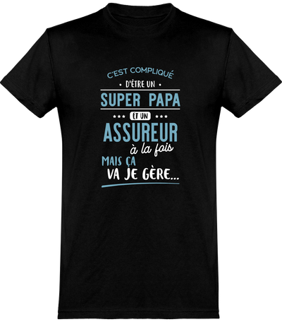  T shirt homme super papa et assureur