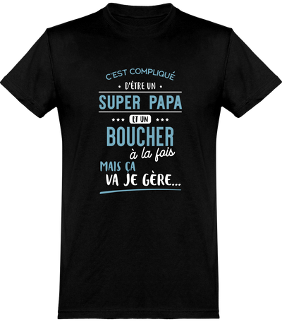  T shirt homme super papa et boucher