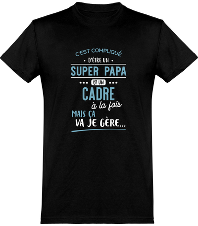  T shirt homme super papa et cadre