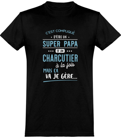  T shirt homme super papa et charcutier