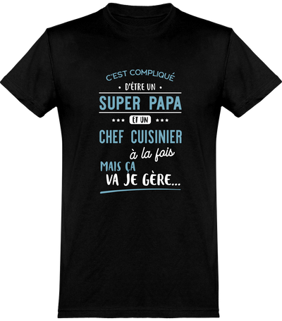  T shirt homme super papa et chef cuisinier