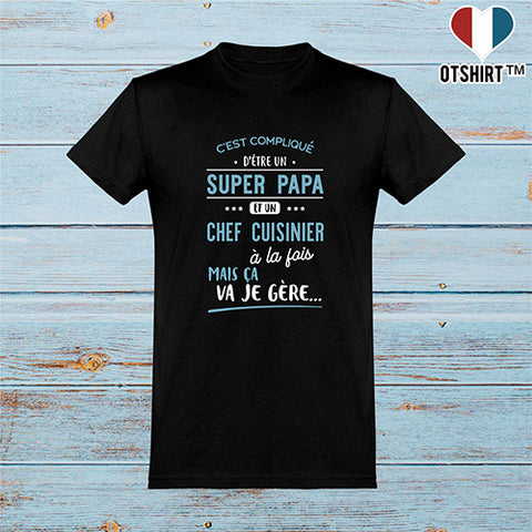  T shirt homme super papa et chef cuisinier