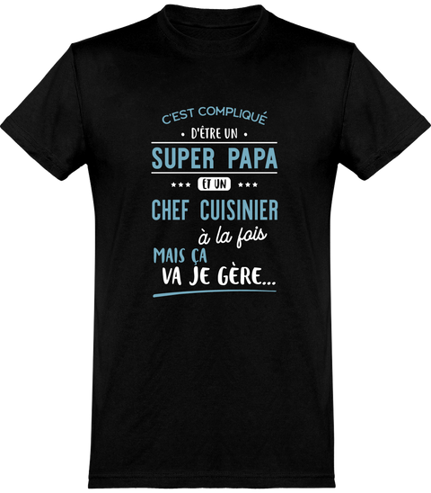  T shirt homme super papa et chef cuisinier