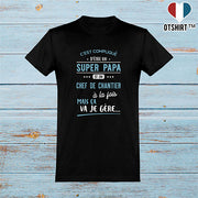  T shirt homme super papa et chef de chantier