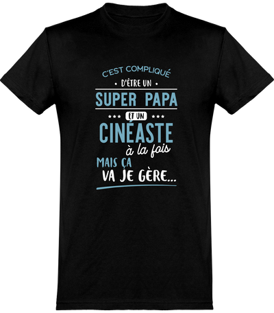  T shirt homme super papa et cinéaste