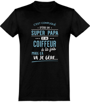  T shirt homme super papa et coiffeur