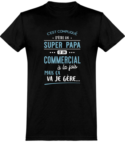  T shirt homme super papa et comme paparcial