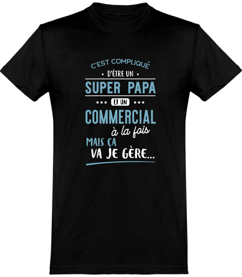  T shirt homme super papa et comme paparcial