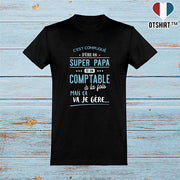  T shirt homme super papa et comptable