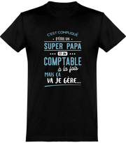  T shirt homme super papa et comptable