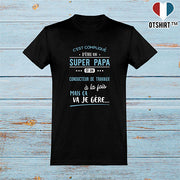  T shirt homme super papa et conducteur de travaux