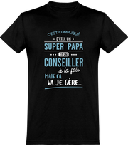  T shirt homme super papa et conseiller
