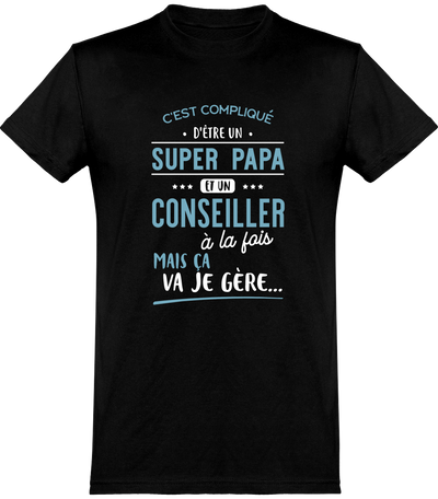  T shirt homme super papa et conseiller