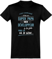  T shirt homme super papa et développeur