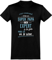  T shirt homme super papa et expert