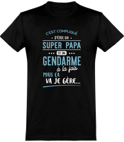  T shirt homme super papa et gendarme