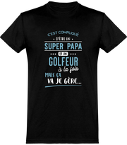  T shirt homme super papa et golfeur