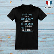 T shirt homme super papa et hôte de caisse