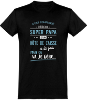  T shirt homme super papa et hôte de caisse