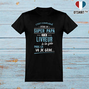  T shirt homme super papa et livreur