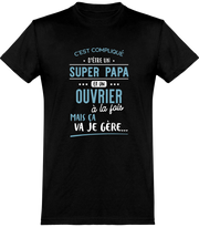  T shirt homme super papa et ouvrier