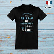  T shirt homme super papa et physiothérapeute