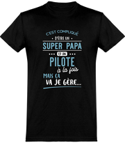  T shirt homme super papa et pilote