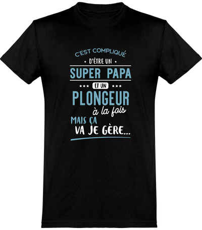  T shirt homme super papa et plongeur