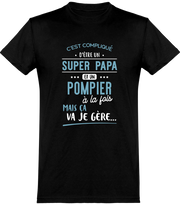  T shirt homme super papa et pompier