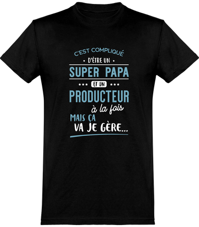  T shirt homme super papa et producteur