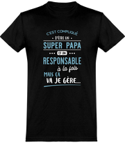 T shirt homme super papa et responsable