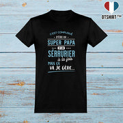  T shirt homme super papa et sérrurier