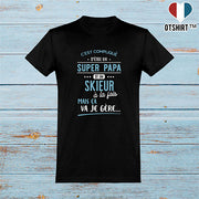  T shirt homme super papa et skieur