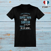  T shirt homme super papa et surfeur