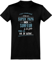 T shirt homme super papa et surfeur