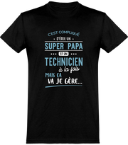  T shirt homme super papa et technicien