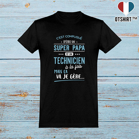  T shirt homme super papa et technicien